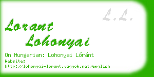 lorant lohonyai business card
