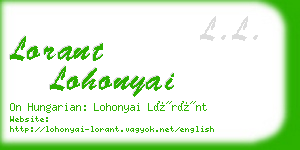 lorant lohonyai business card